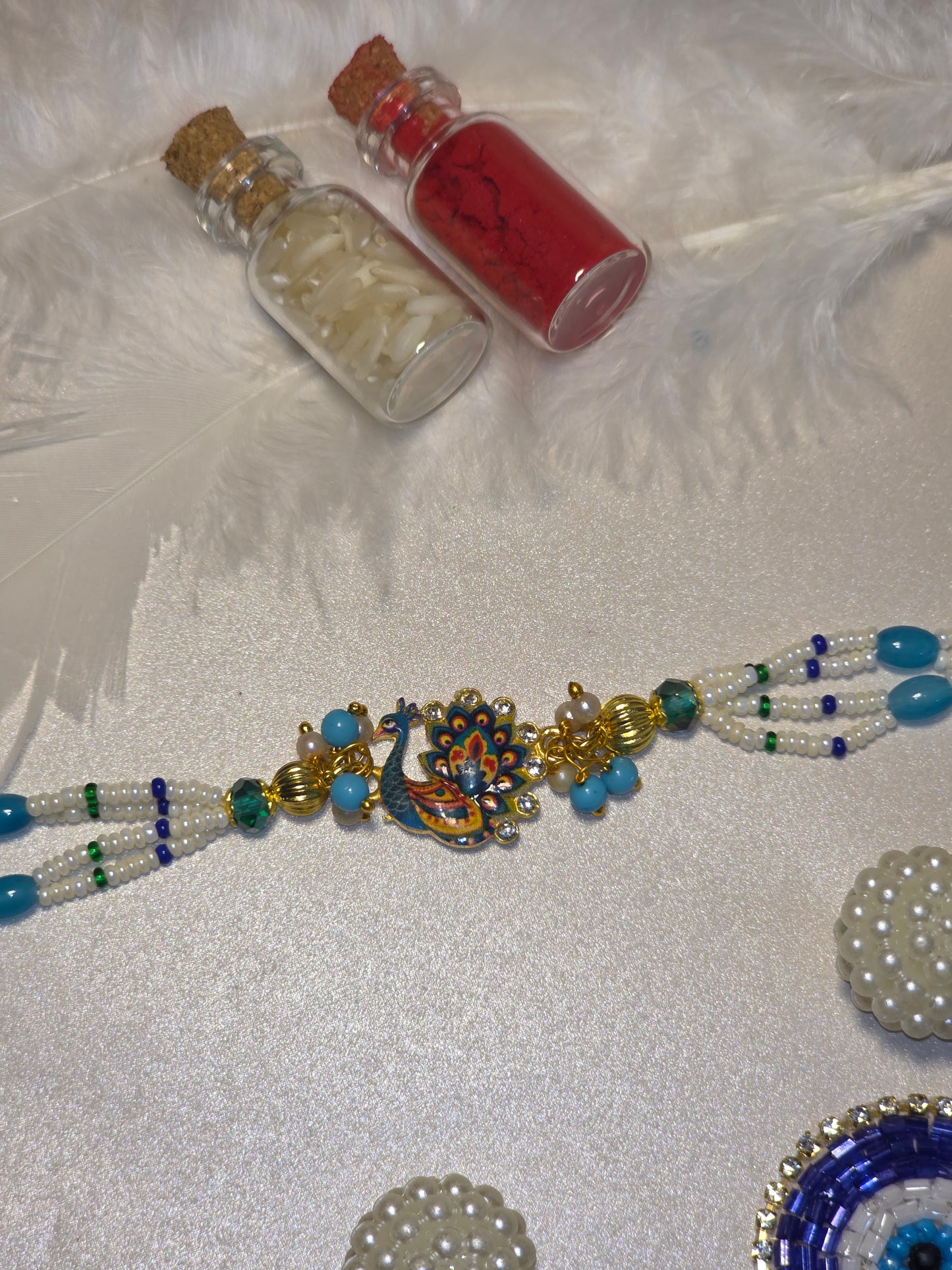 Mayur Elegance Rakhi (with Kumkum & Chawal)