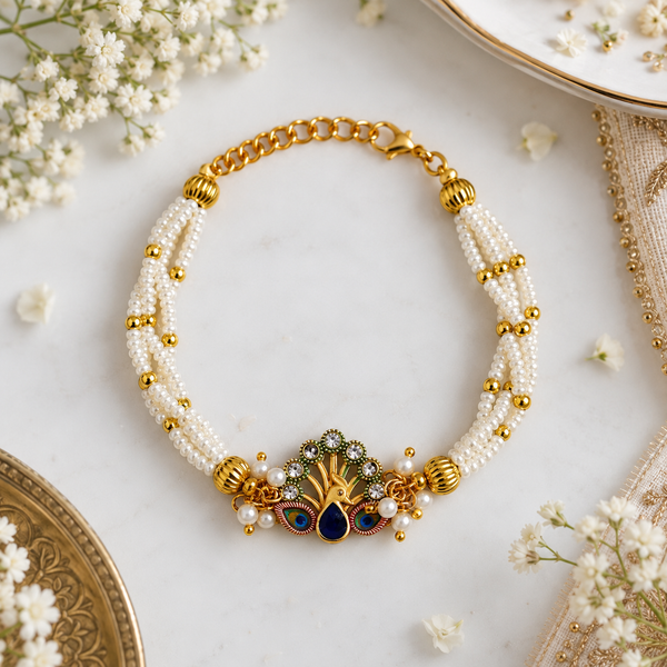 Mayura Meenakshi Pearl Bracelet