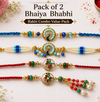 Meher Floral & Mor Krishna Pearl Bhaiya Bhabhi Rakhi Pack of 2