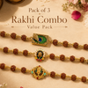 Designer Rudraksha Rakhi Pack of 3
