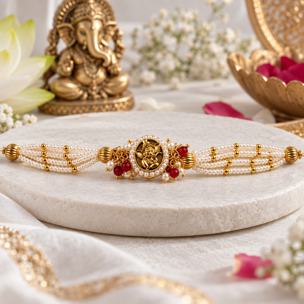 Aaradhya Pearl Charm Bracelet