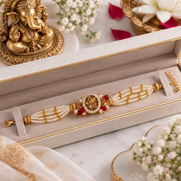 Aaradhya Pearl Charm Bracelet