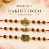 Premium Handmade Rudraksha Rakhi Pack of 3