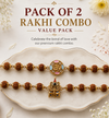 Trishul Om & Shubh Om Rudraksha Rakhi Pack of 2