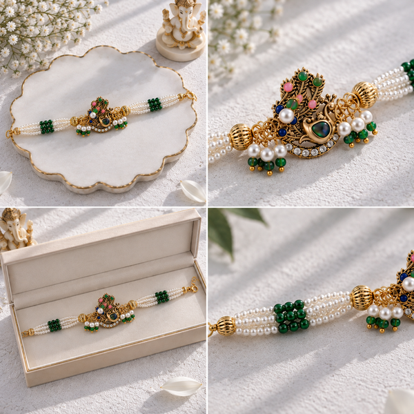 Morpankh Pearl Charm Bracelet