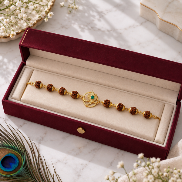 Shree Divya Peacock Feather Rudraksha Bracelet
