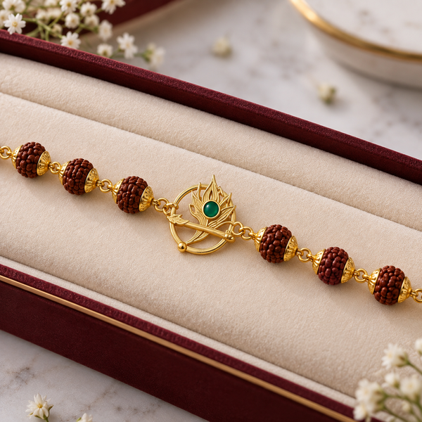 Shree Divya Peacock Feather Rudraksha Bracelet