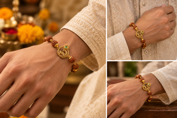 Shree Krishna Peacock Charm Bracelet