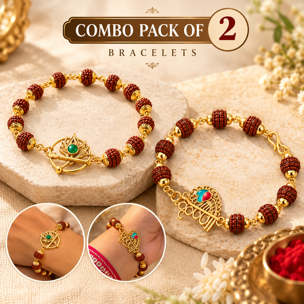 Royal Rudraksha Divine Charm Bracelet Combo – Pack of 2