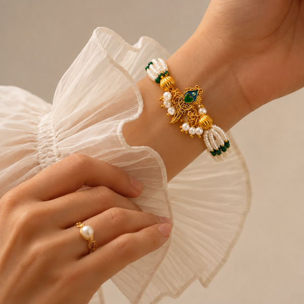 Royal Peacock Pearl Bracelet Combo – Pack of 2