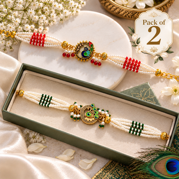 Royal Peacock Pearl Bracelet Combo – Pack of 2