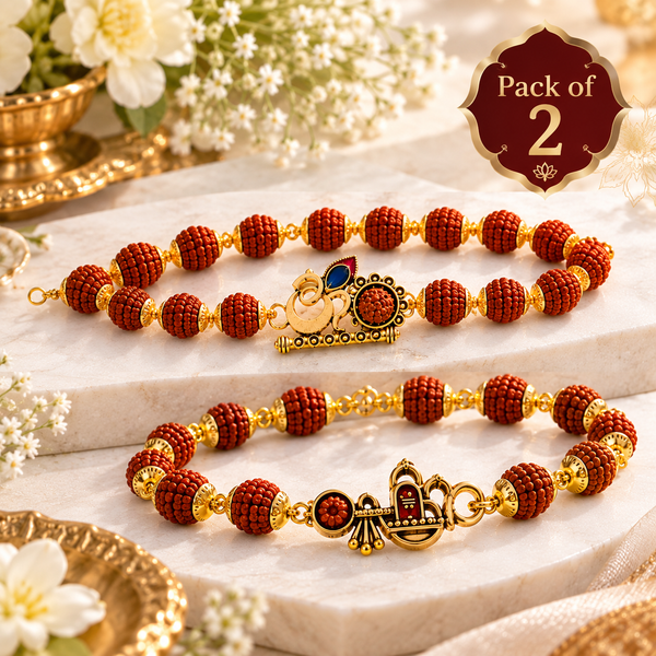 Royal Rudraksha Shiva-Shakti Bracelet Combo – Pack of 2