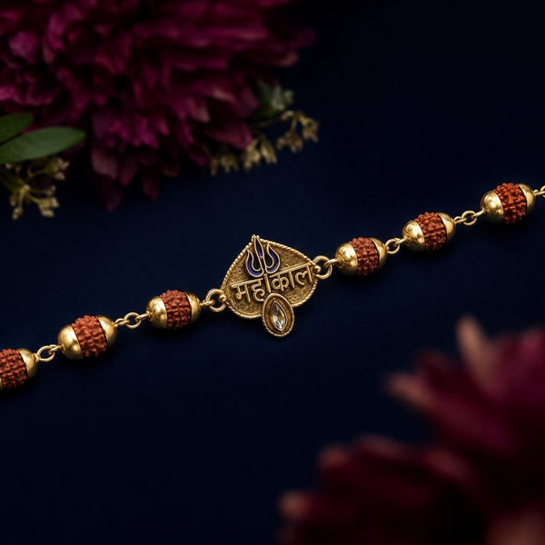 Mahakal Trishul & Trishul Om Rudraksha Rakhi Pack of 2