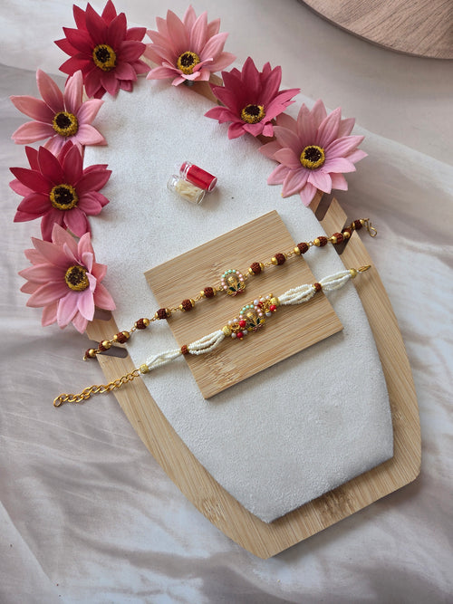 Shiv Rudra Bandhan Rakhi Set (with Kumkum & Chawal)