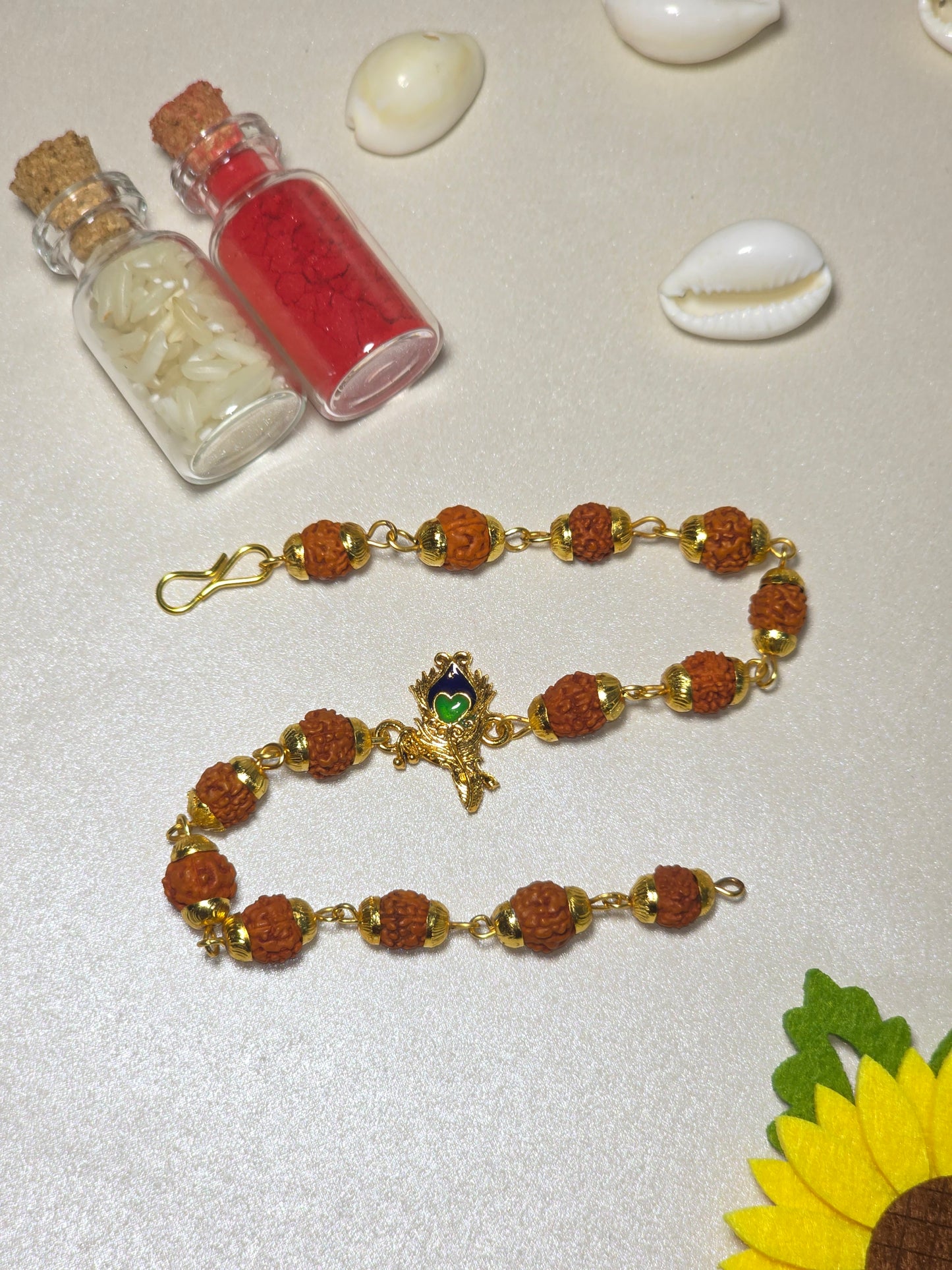 Morpankh Krishna Bandhan Rakhi (with Kumkum & Chawal)