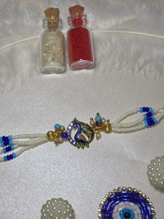 Morpankh Ratna Rakhi (with Kumkum & Chawal)