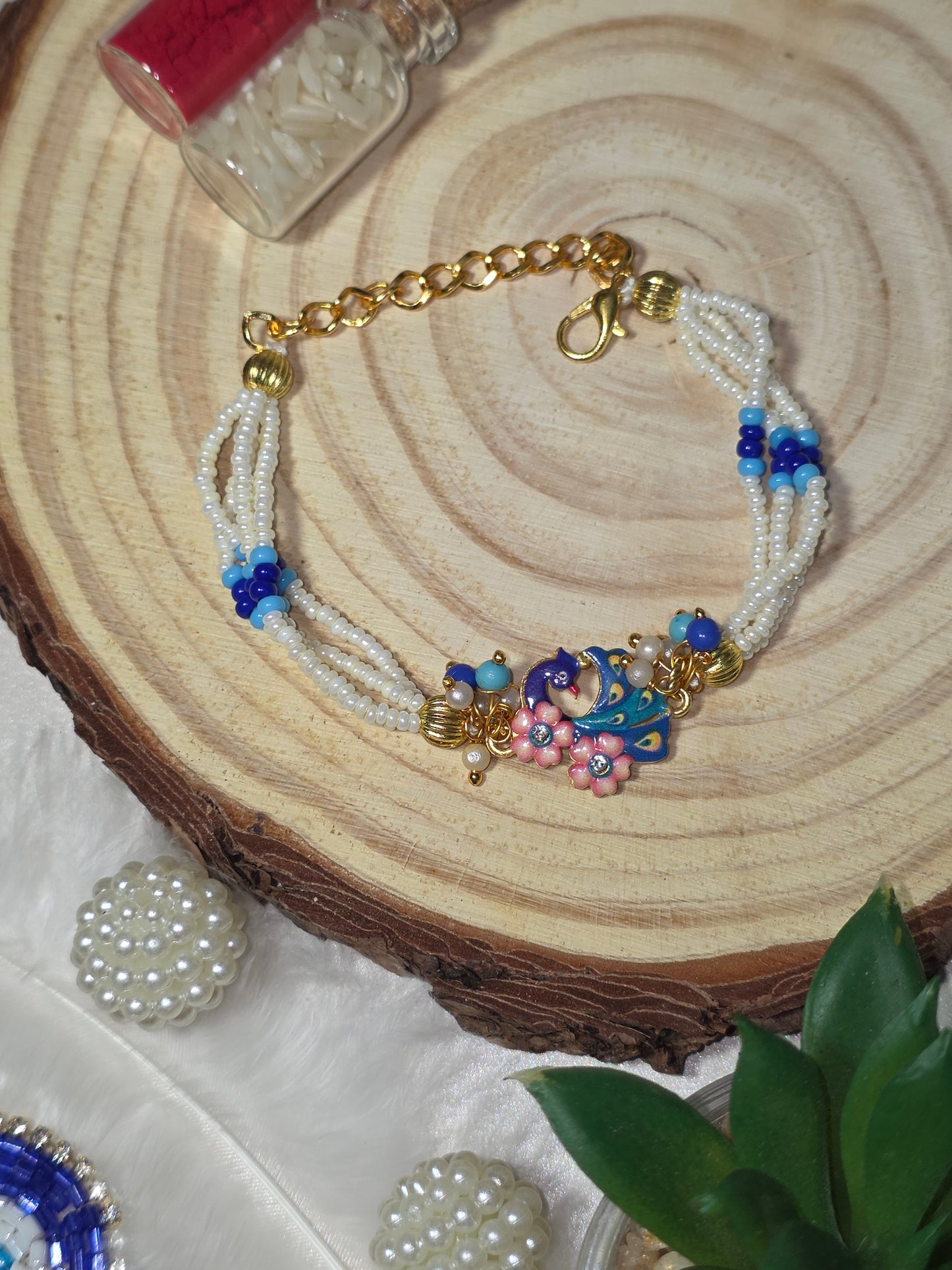 Mayur Prem Bandhan Rakhi (with Kumkum & Chawal)