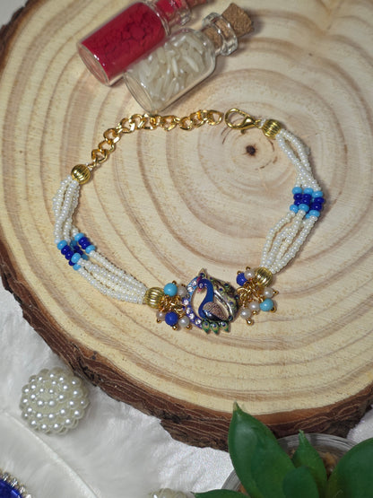 Morpankh Ratna Rakhi (with Kumkum & Chawal)