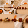 Jai Shri Ram & Rudra Omkar Rudraksha Rakhi Pack of 2