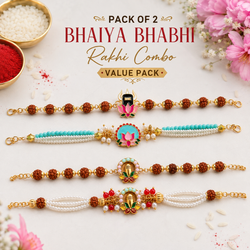 Rudra Kamal & Mayur Krishna Bhaiya Bhabhi Rakhi Pack of 2