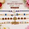 Shree Ganesh Rudraksha & Nazar Suraksha Bhaiya Bhabhi Rakhi Pack of 2
