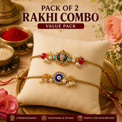 Nazar Kavach Bracelet & Vakratunda Aura Rakhi Pack of 2
