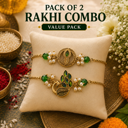 Morangana Emerald & Morpankh Noor Rakhi Pack of 2