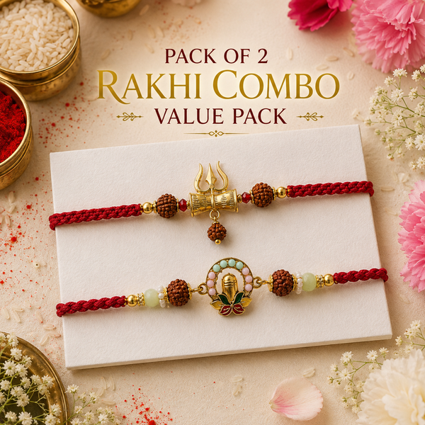 Mahadev Trishul Damru & Anant Bandhan Rakhi Pack of 2