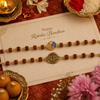 Hriday Om & Ganesh Ji Rudraksha Rakhi Pack of 2