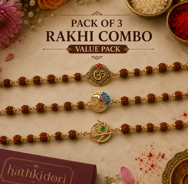Premium Rudraksha Rakhi Pack of 3