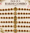 Heritage Rudraksha Rakhi Collection of 6