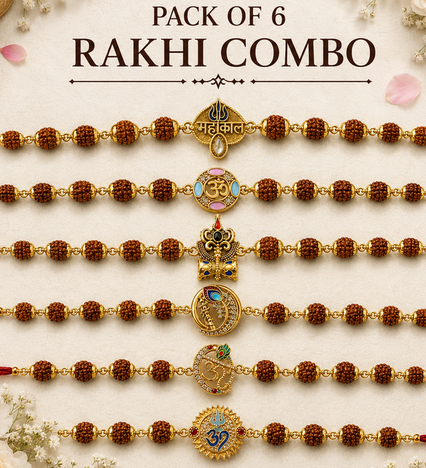 Heritage Rudraksha Rakhi Collection of 6