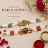 Rajmayuri & Mayur Pankh Pearl Rakhi Pack of 2