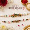 Meenakari & Royal Peacock Pearl Rakhi Pack of 2