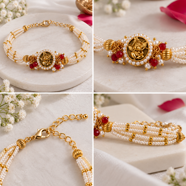 Aaradhya Pearl Charm Bracelet