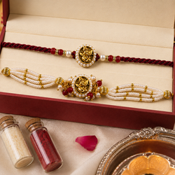 Gajmukhi Gulnaar Bhaiya Bhabhi Rakhi Set