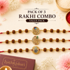 Handcrafted Rudraksha Rakhi Pack of 3