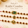 Designer Rudraksha Rakhi Pack of 3