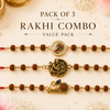 Rudraksha Rakhi Trio Pack