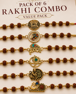 Rudraksha Rakhi Collection PACK of 6