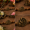 Jai Shri Ram & Rudra Omkar Rudraksha Rakhi Pack of 2