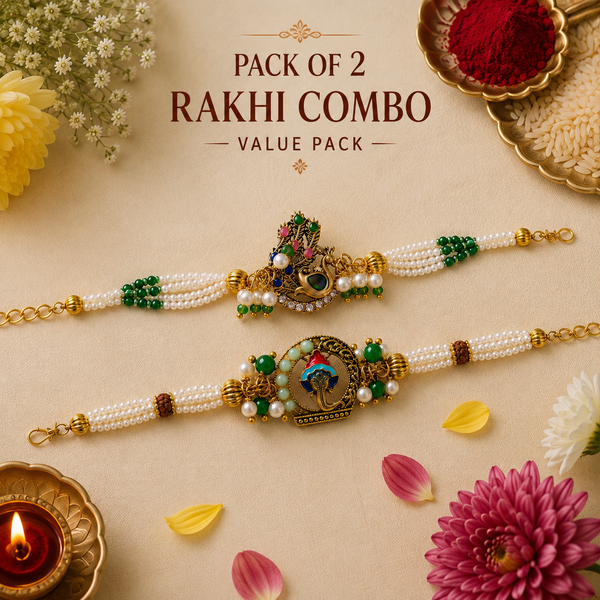 Vighnaharta & Mayurika Shringar Rakhi Pack of 2