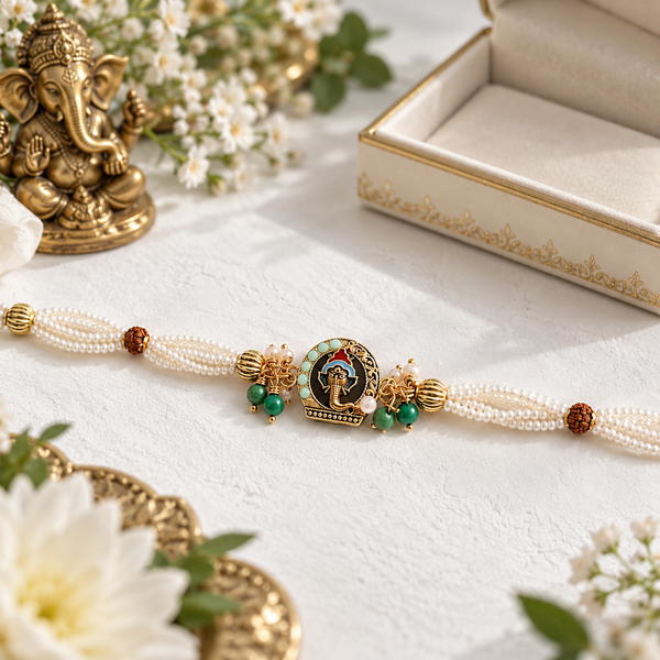 Ganesh Pearl Elegance Bracelet