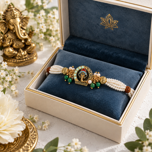 Ganesh Pearl Elegance Bracelet