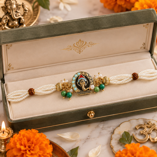 Ganesh Pearl Elegance Bracelet