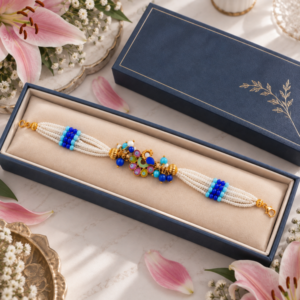 Peacock Bloom Pearl Bracelet