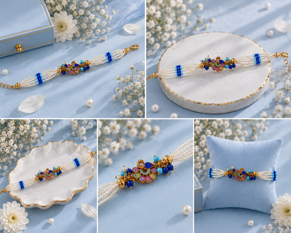 Peacock Bloom Pearl Bracelet
