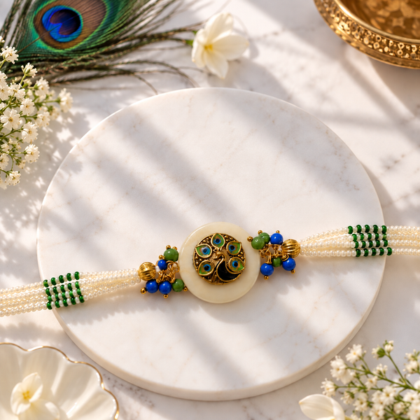 Mor Rangoli Pearl Bracelet