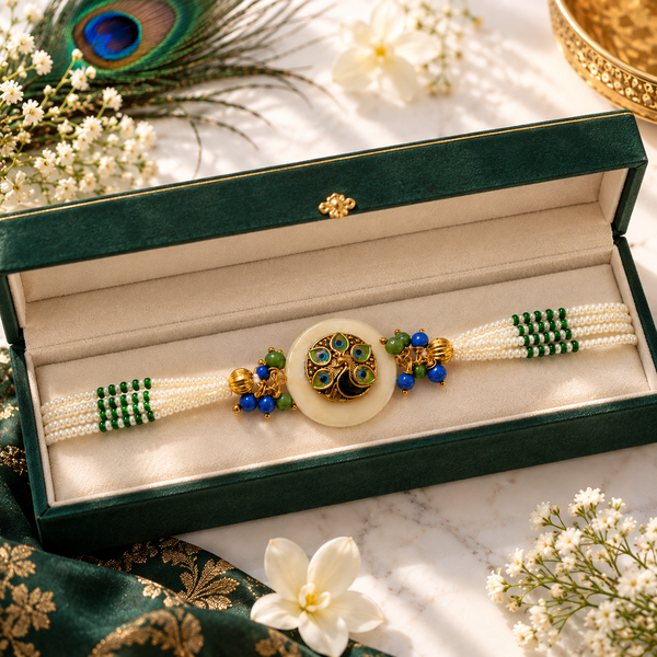 Mor Rangoli Pearl Bracelet