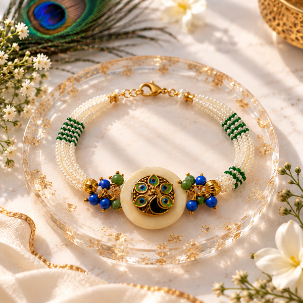 Mor Rangoli Pearl Bracelet